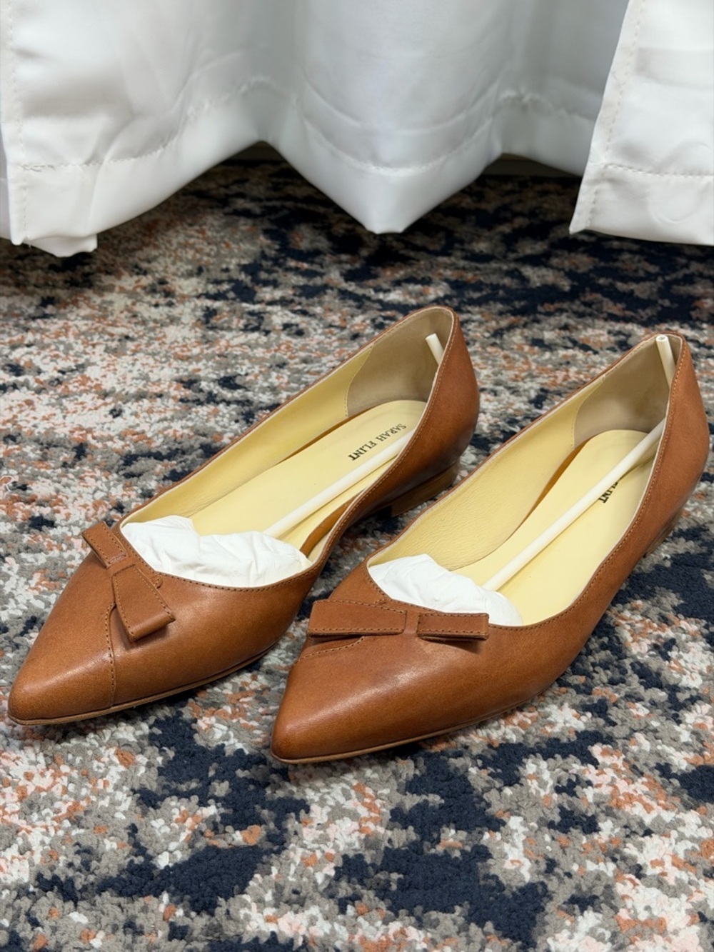 NWT Sarah Flint ‘Natalie’ Flats in “Saddle Vachetta” IT Size 42.5 = Size 11.5/12